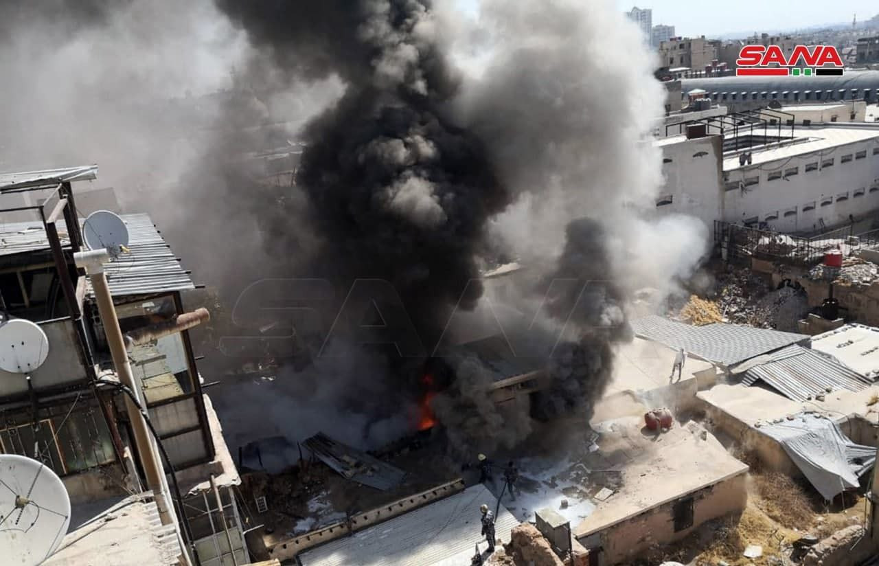 دمشق.. حريق بمستودع أقمشة يودي...