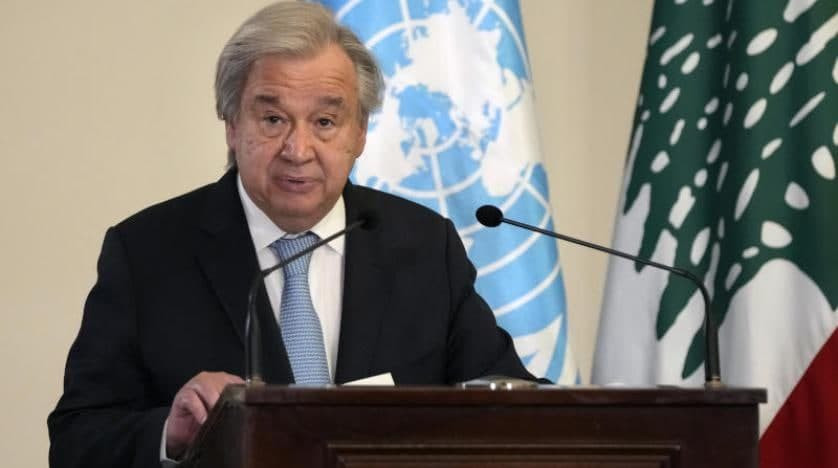 أمين عام الأمم المتحدة قلق من...