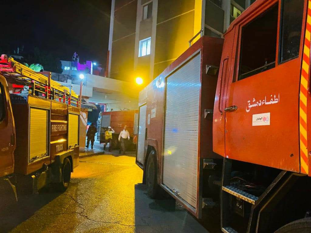 حريق بمشفى الأطفال في دمشق 