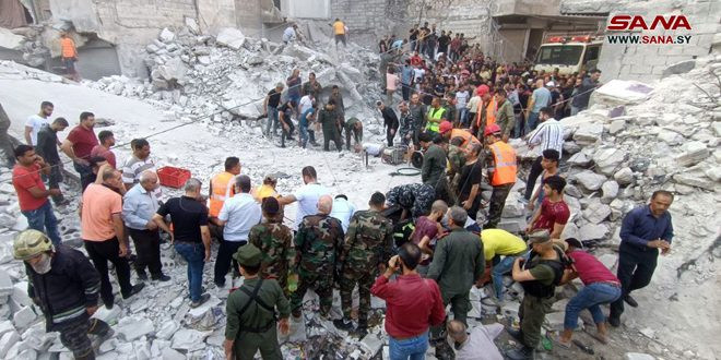 9 حالات وفاة بانهيار مبنى في ح...