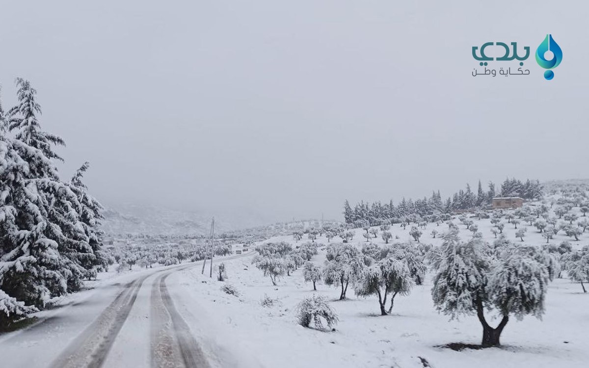 الثلوج تقطع الطرقات شمال حلب.....