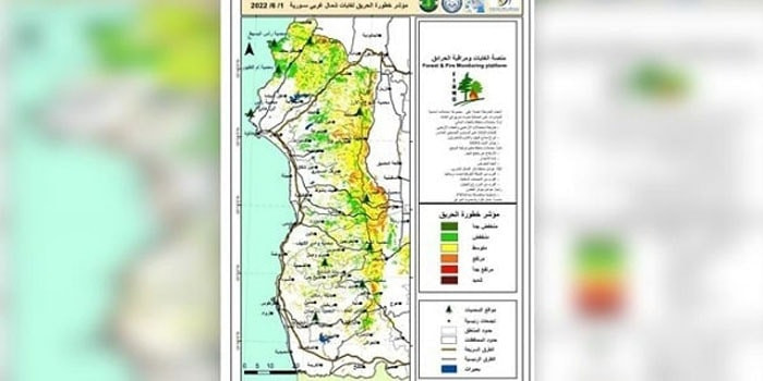 التحذير من مستوى خطورة مرتفع للحرائق في غابات شمال غرب سورية