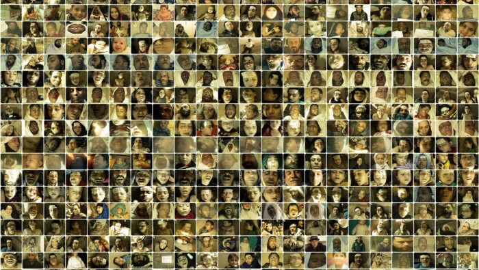 صورة تجمع 500 شهيد من ضحايا مج...