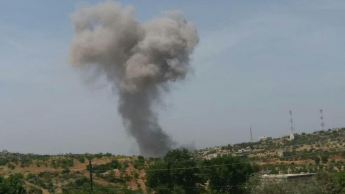 شهيد مدني بقصف جوي على كفرعويد...