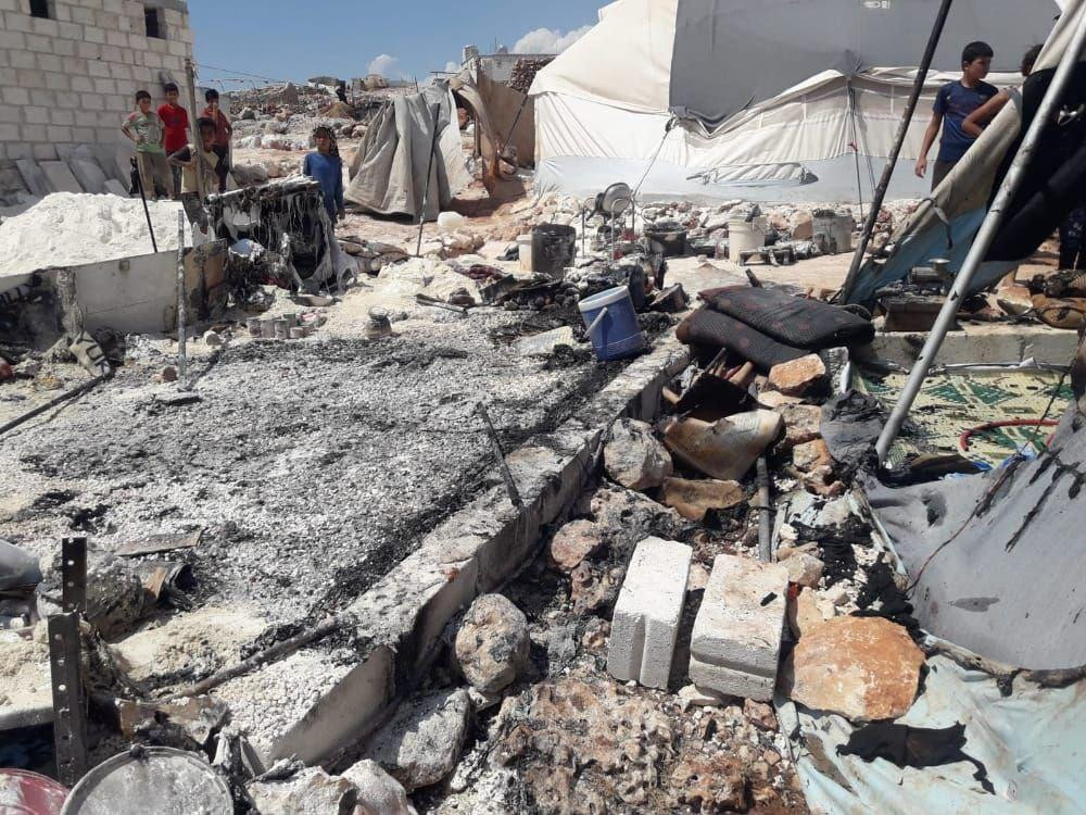 احتراق خيمة يسفر عن إصابة طفلة...