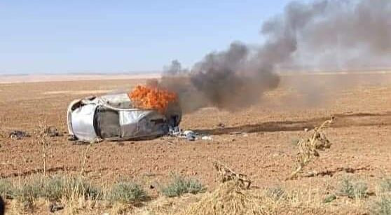 مسيرة تركية تستهدف سيارة لقوات...