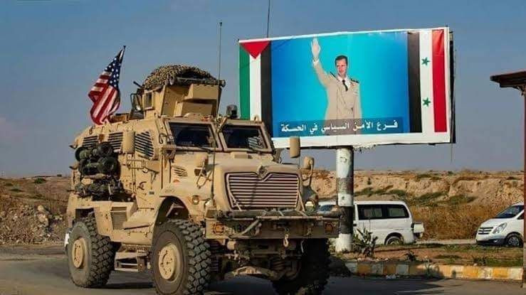 حاجز للنظام يعترض دورية أمريكي...