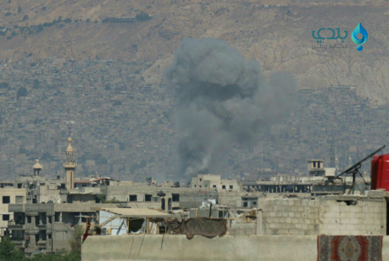 قوات النظام تقصف غوطة دمشق 