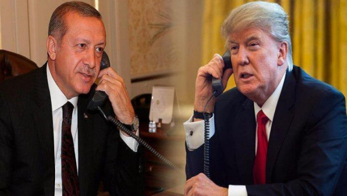أردوغان وترمب يناقشان الوضع شم...