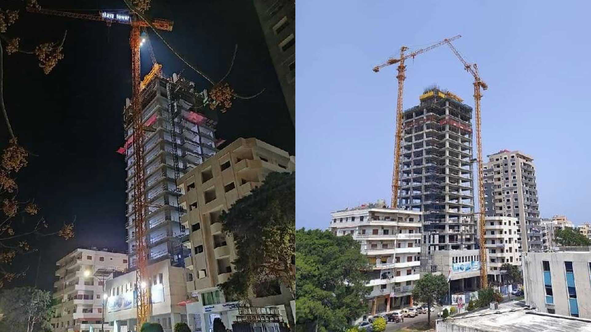 استئناف أعمال البناء بأعلى برج...