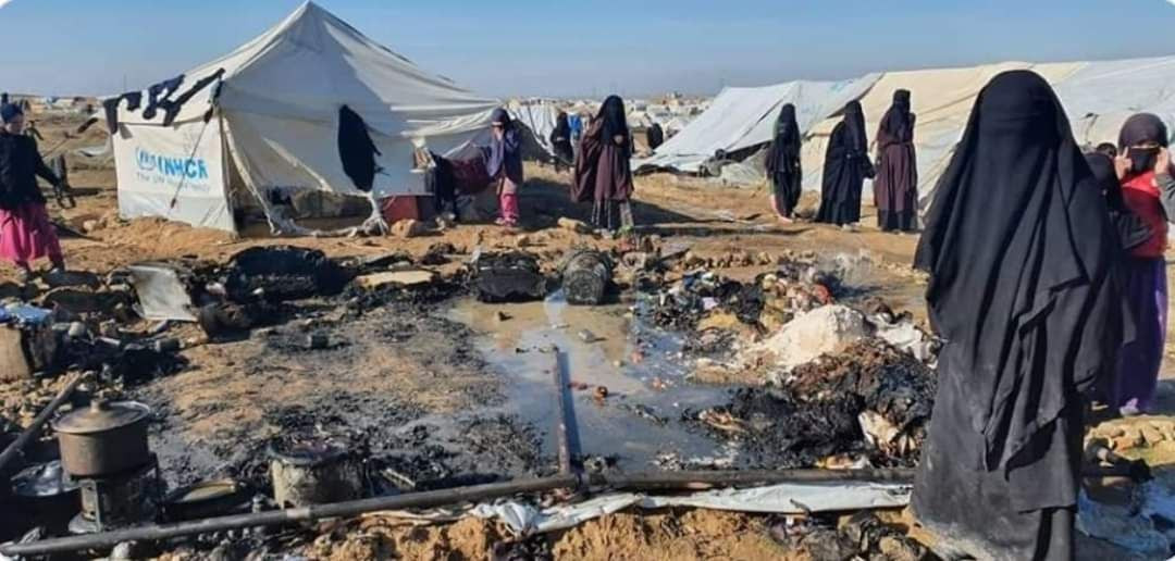 وفاة طفلتين بحريق في مخيم الهو...