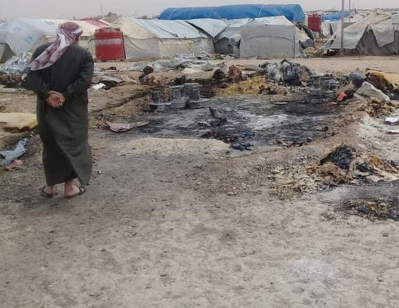 الحسكة.. حريق يلتهم خيما في ال...