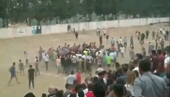 ملعب كرة قدم يتحول لحلبة مصارع...