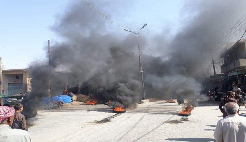 ريف الرقة.. احتجاجات وقطع الطر...