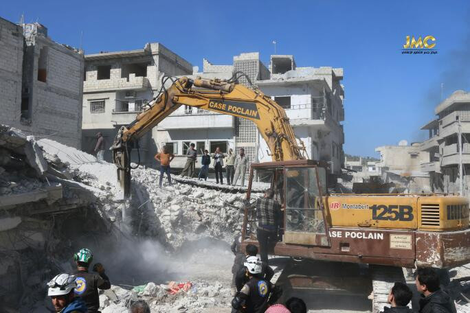 تدمير مركز الدفاع المدني في تف...