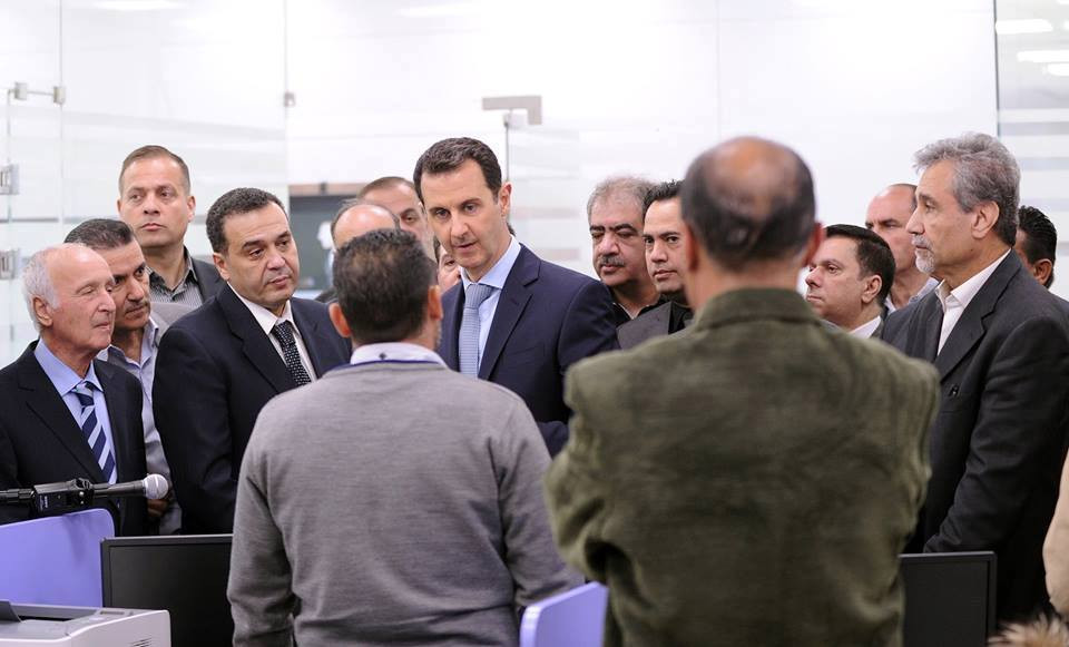 بشار الأسد يضع حجر الأساس لمشر...