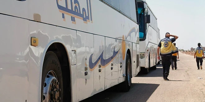 حافلات إنسانية تصل بصرى الشام...